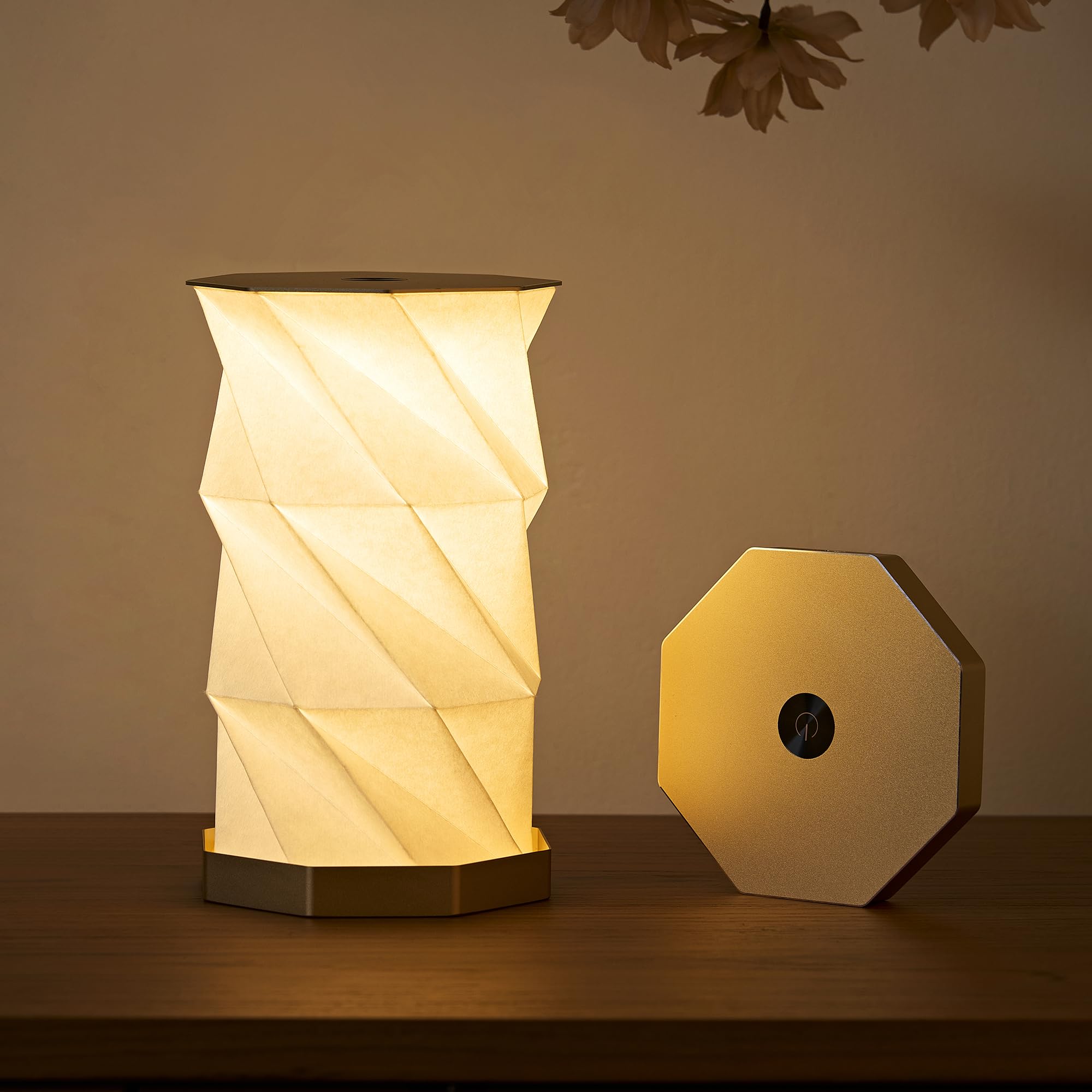 Uniwolk portable desk lamp folded for travel and easy packing.