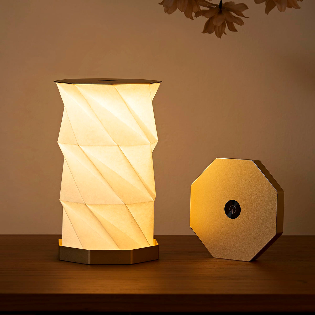Uniwolk portable desk lamp folded for travel and easy packing.
