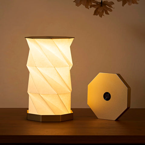 Uniwolk portable desk lamp folded for travel and easy packing.