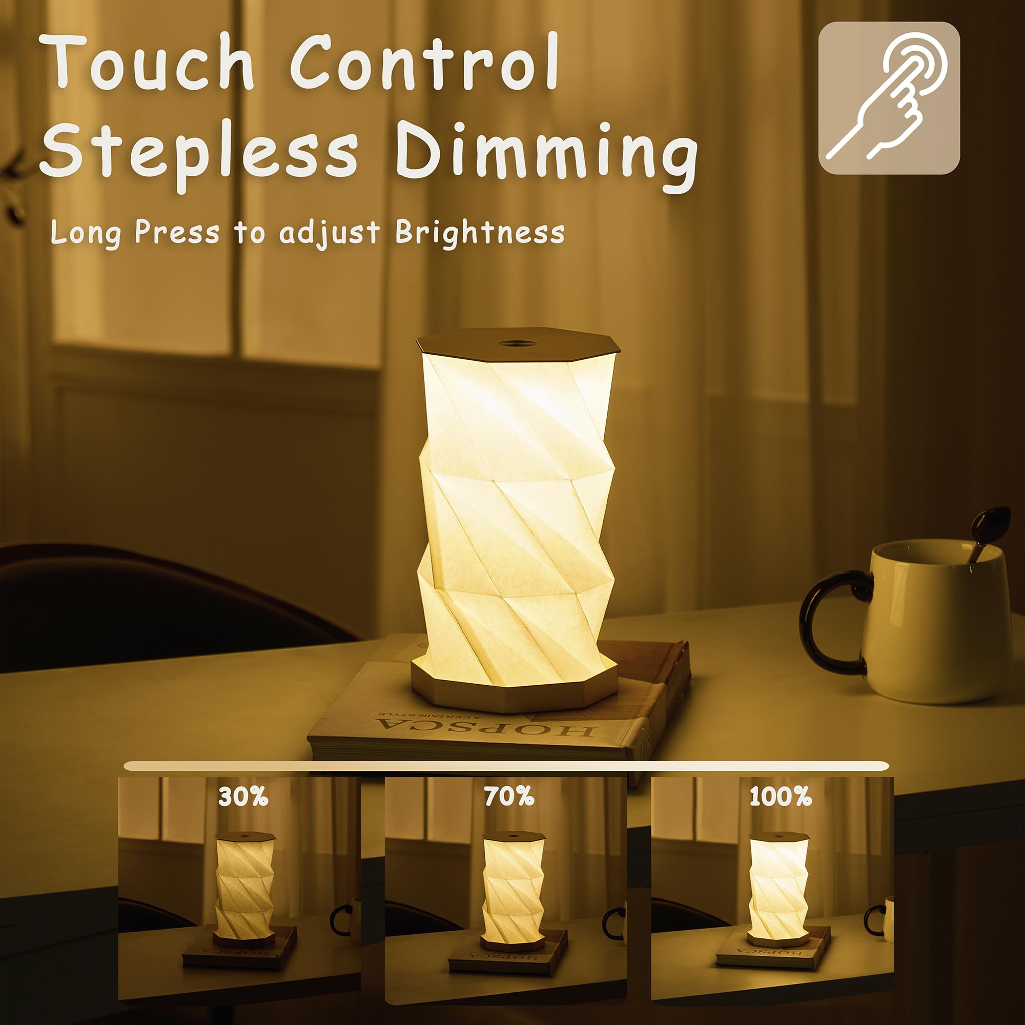 Compact rechargeable battery lets 4–6 hours of light on the go.