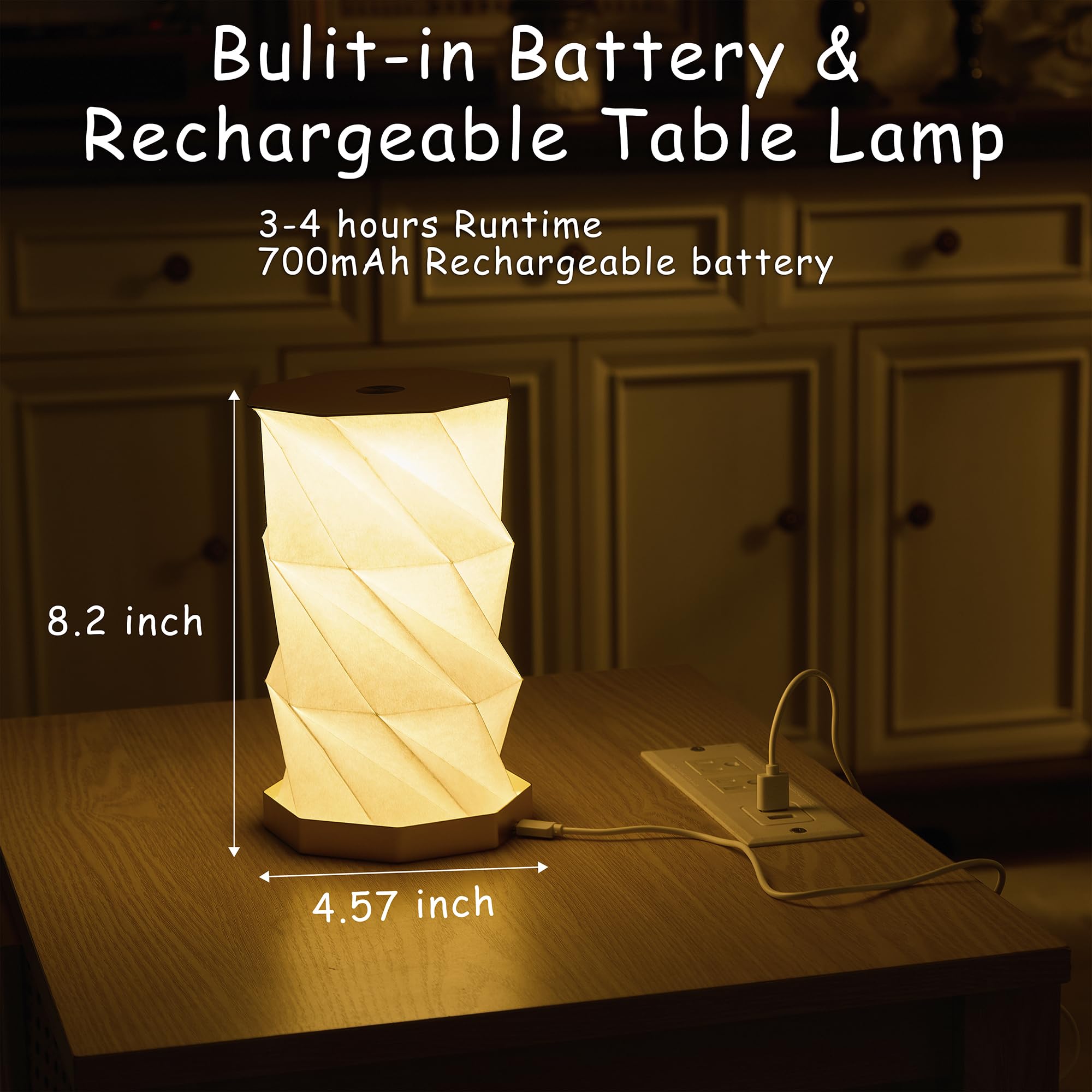 Soft warm white LED creates cozy ambiance for reading or relaxing.
