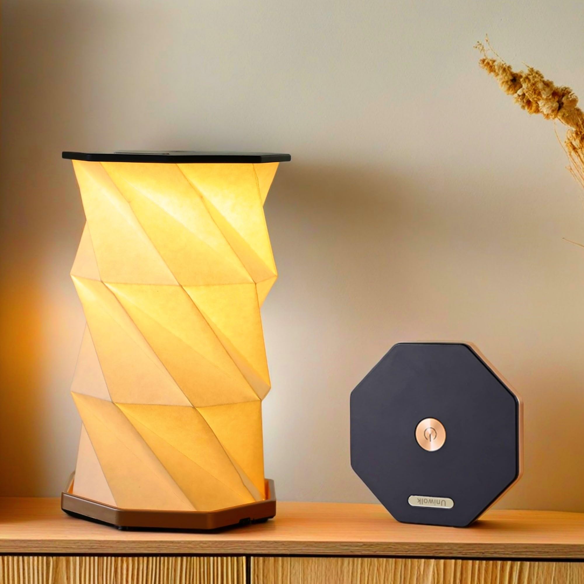 Uniwolk travel lamp with folded lantern design for easy packing and travel