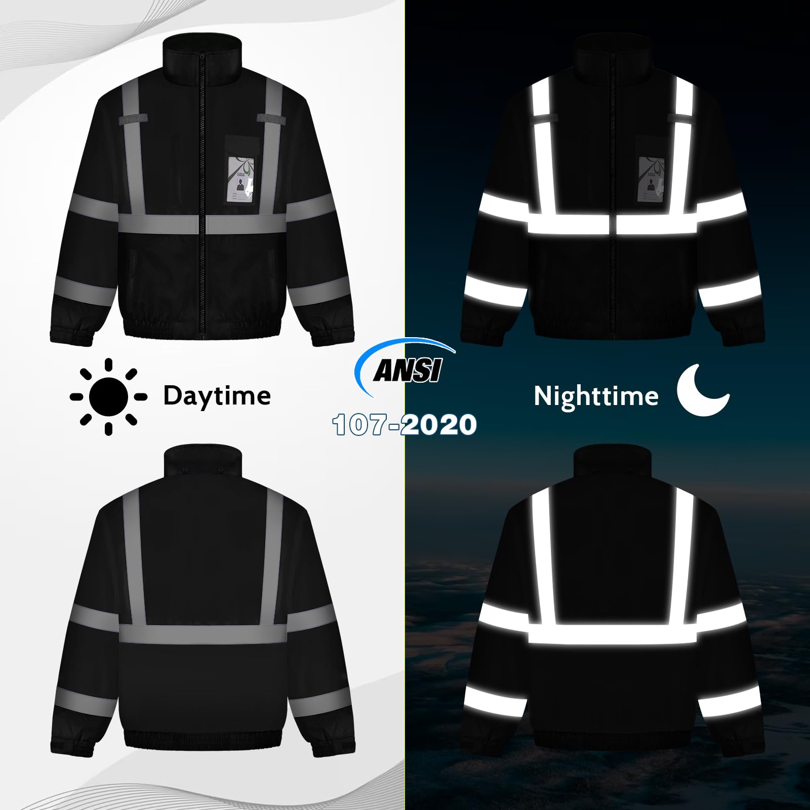 Uno Mejor hi-vis jacket reflective stripes boost visibility on site.