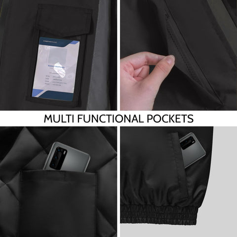 Uno Mejor hi-vis jacket side pockets provide easy gear storage.