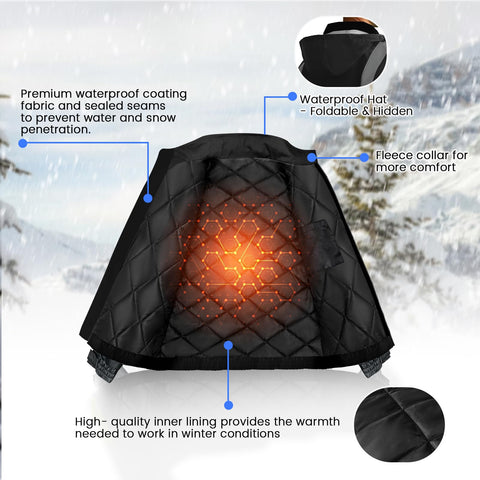 Uno Mejor hi-vis jacket waterproof finish keeps you dry in rain.