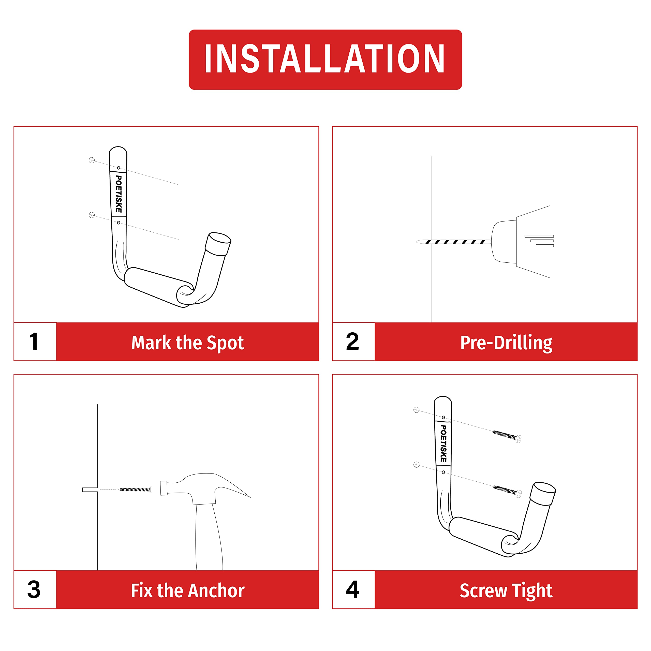 Unp Poetiske jumbo-arm utility hook holds skis securely for quick access.