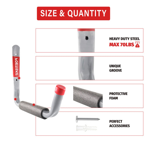 Unp Poetiske jumbo-arm utility hook cradles surfboard with protective tip.