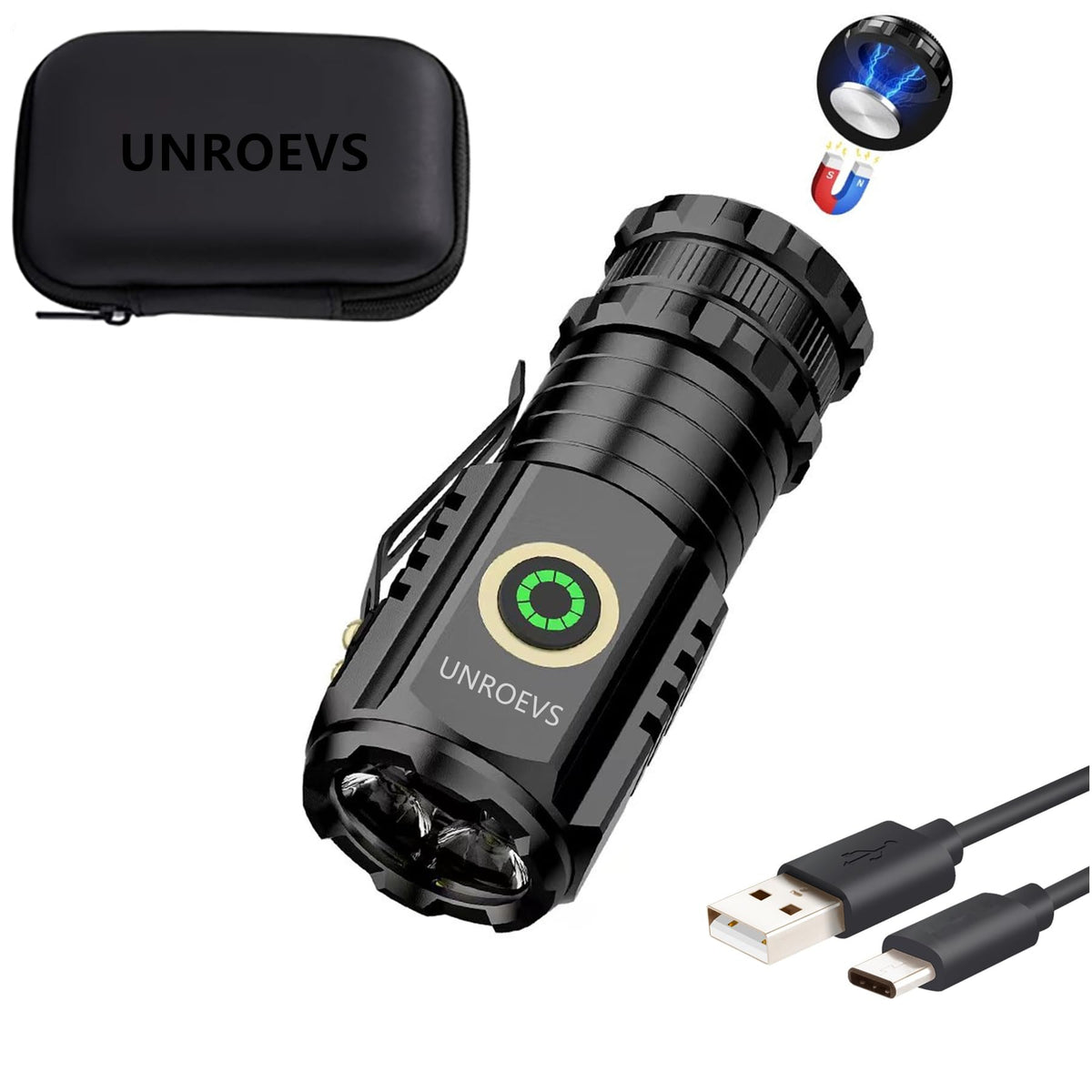 UNROEVS mini flashlight with compact design for easy daily carry.
