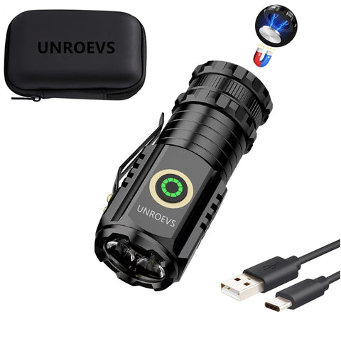 UNROEVS mini flashlight with compact design for easy daily carry.
