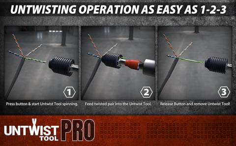Untwist Tool PRO-COMBO untwisting action on multiple pairs.