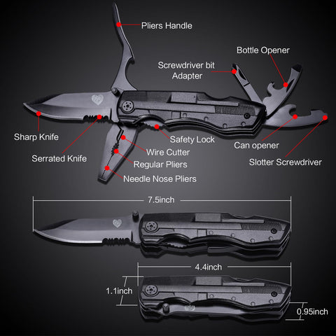 Unutes multitool pliers close-up, needle-nose design for precise gripping.