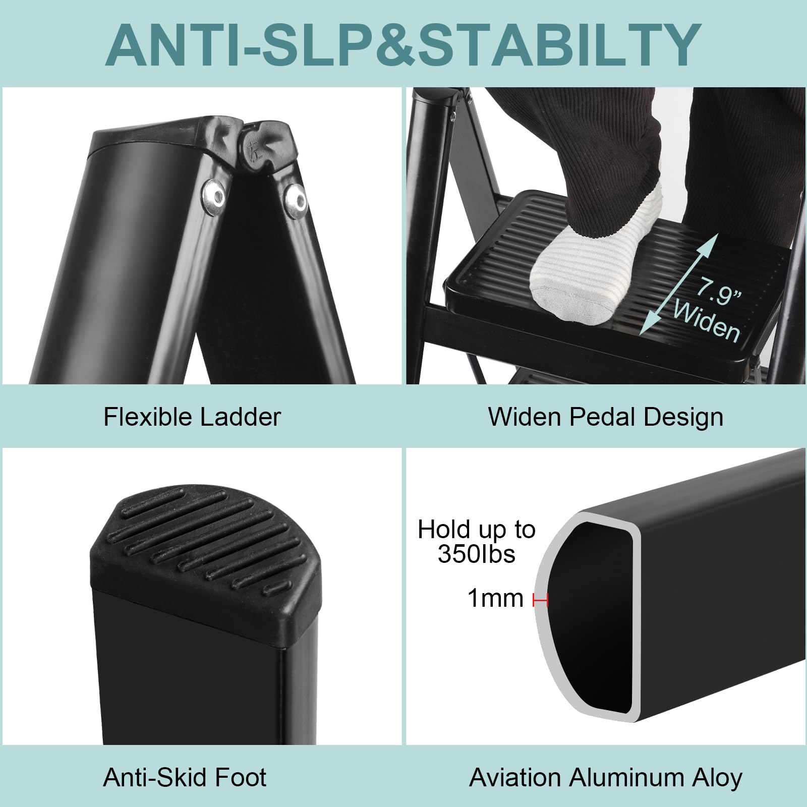 Uoisihur aluminum step stool handy for DIY tasks at home.