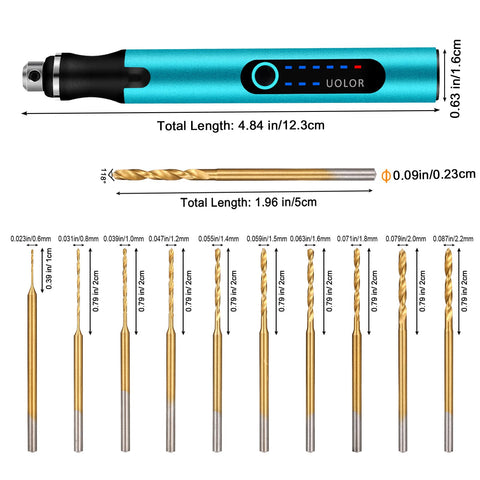 Uolor mini drill pen multi-functional kit for engraving and decorating various surfaces