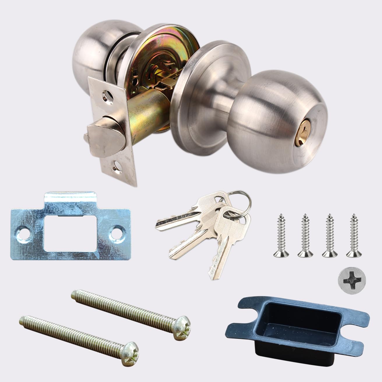 UONIKA ball door knob with key on one side for private rooms.