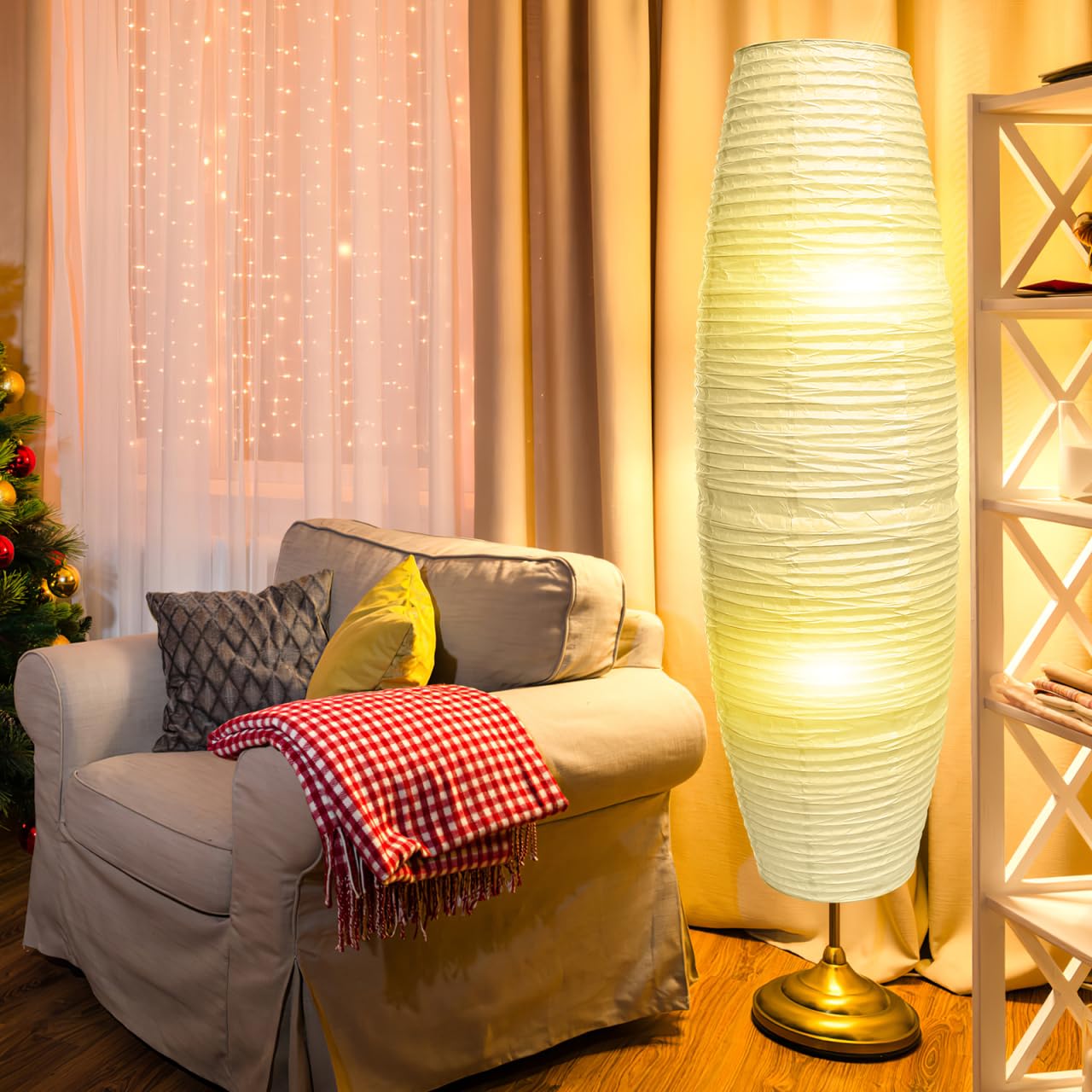 Uonlytech charm-worthy lampshade adds style to living room lighting.