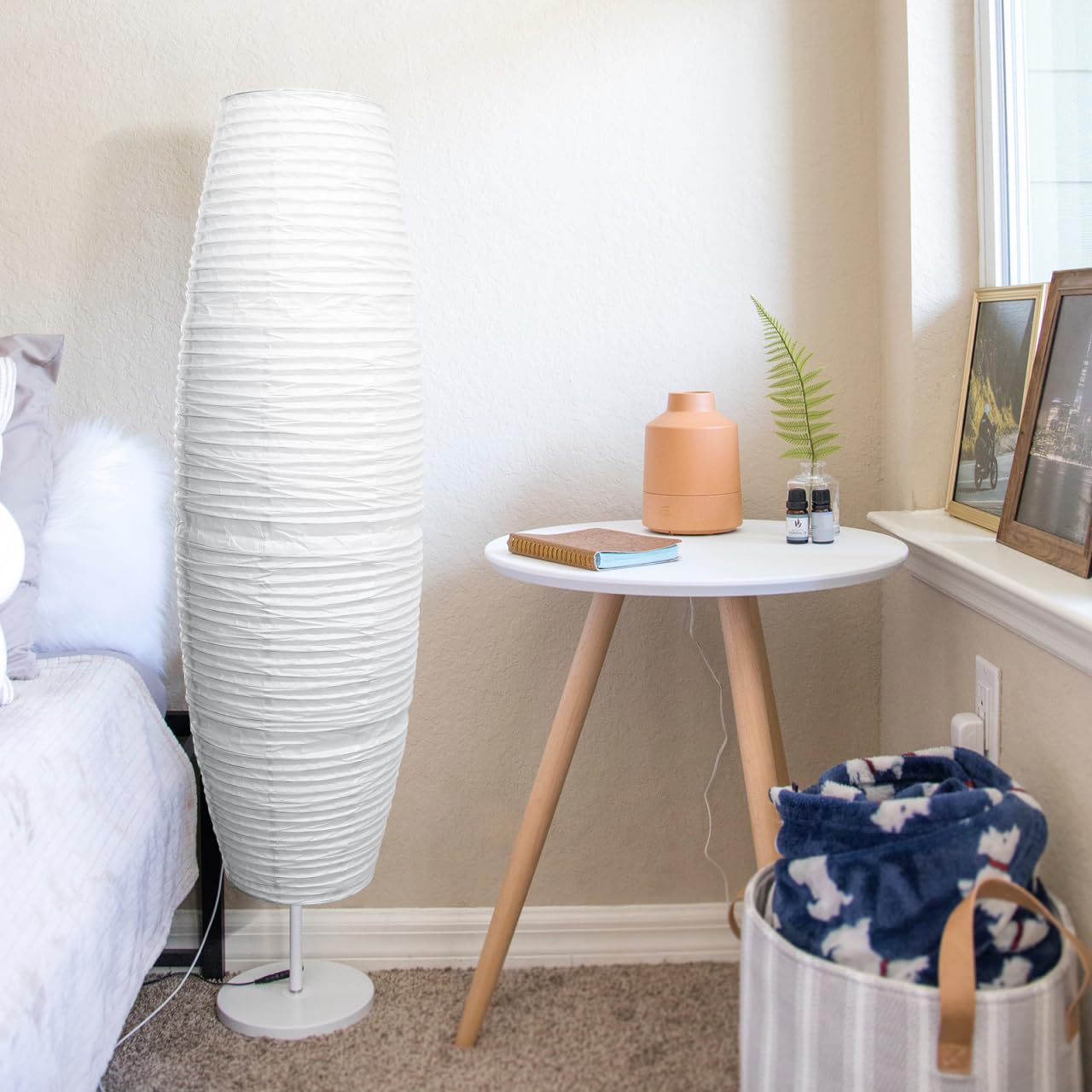 Uonlytech foldable paper lampshade white offers easy setup and neat appearance.