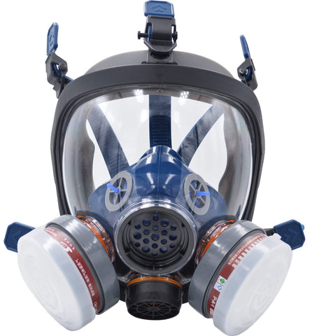 UOPASD full-face respirator mask front view for comprehensive protection.