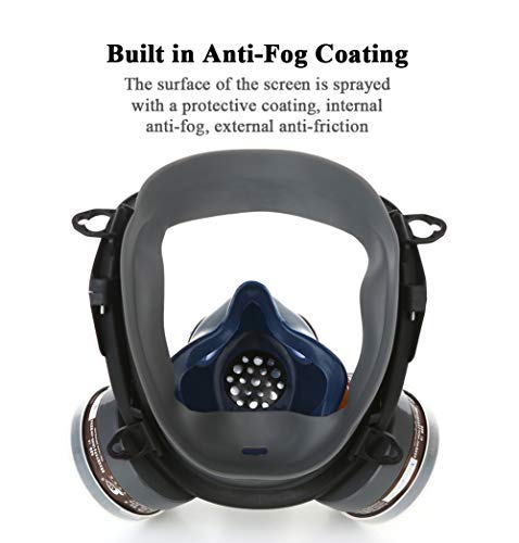 UOPASD full-face respirator mask side view with adjustable straps for secure fit.