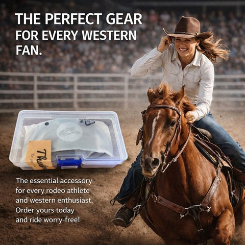 Upgraded Cowboy Hat Cinch in use shows secure hat through bucking.