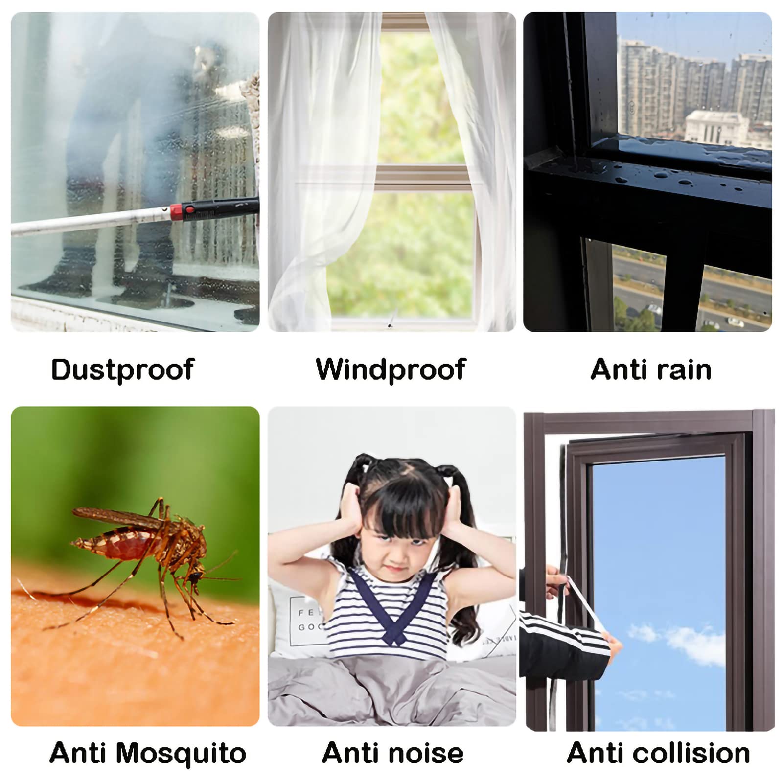 UpinFun weather strip sound insulation close-up suggests quieter rooms.