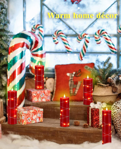 Upinmz candle featuring 3D flame simulation for realistic mood lighting.