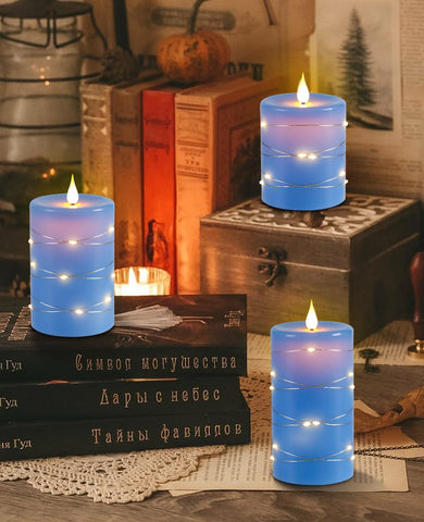 Upinmz three-pack candles with real wax look