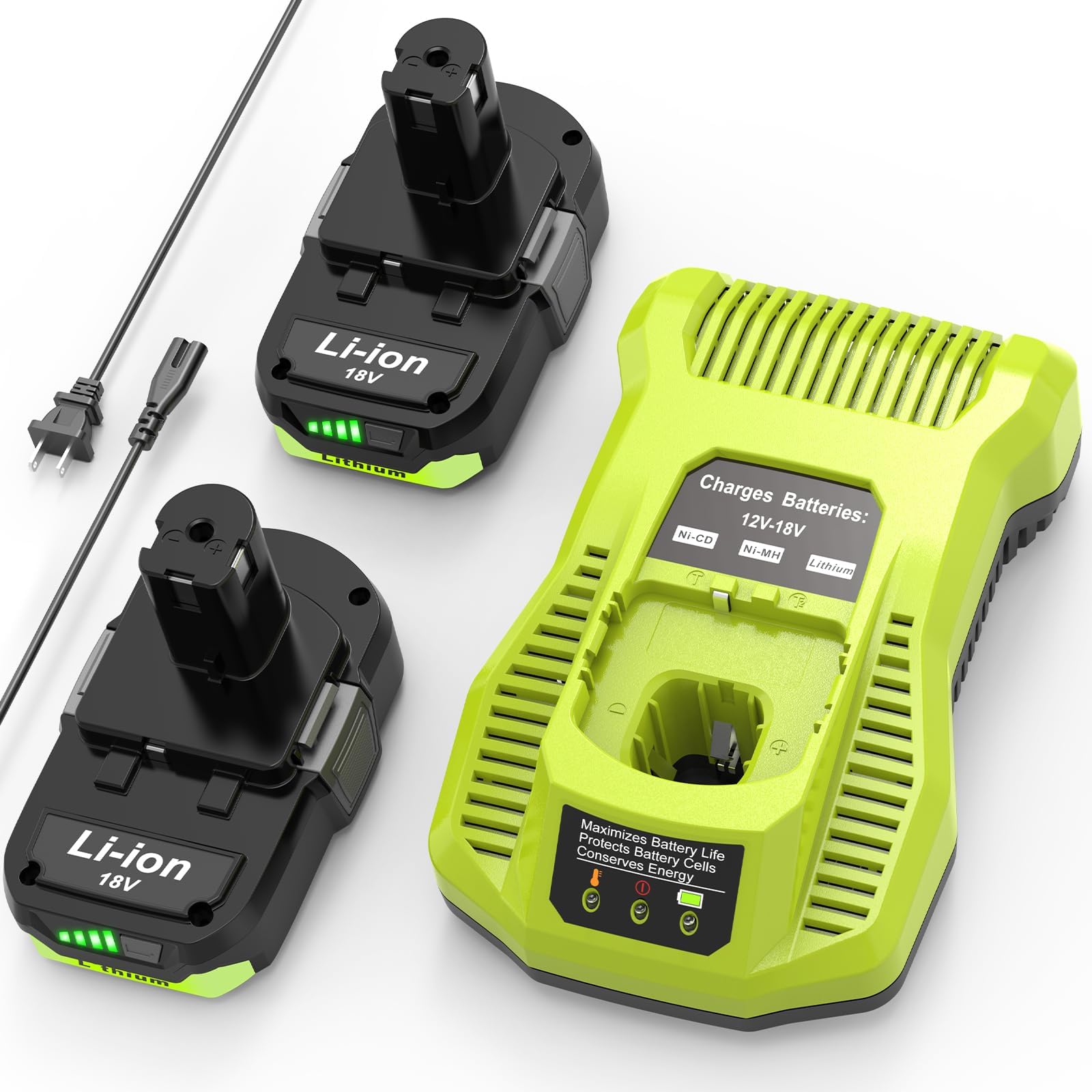 UPJONSIM 18V battery with LED indicator shows remaining power