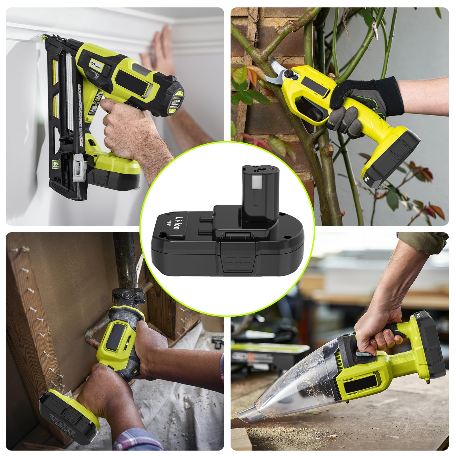 UPJONSIM Ryobi 18V compatibility covers P109–P190 and more