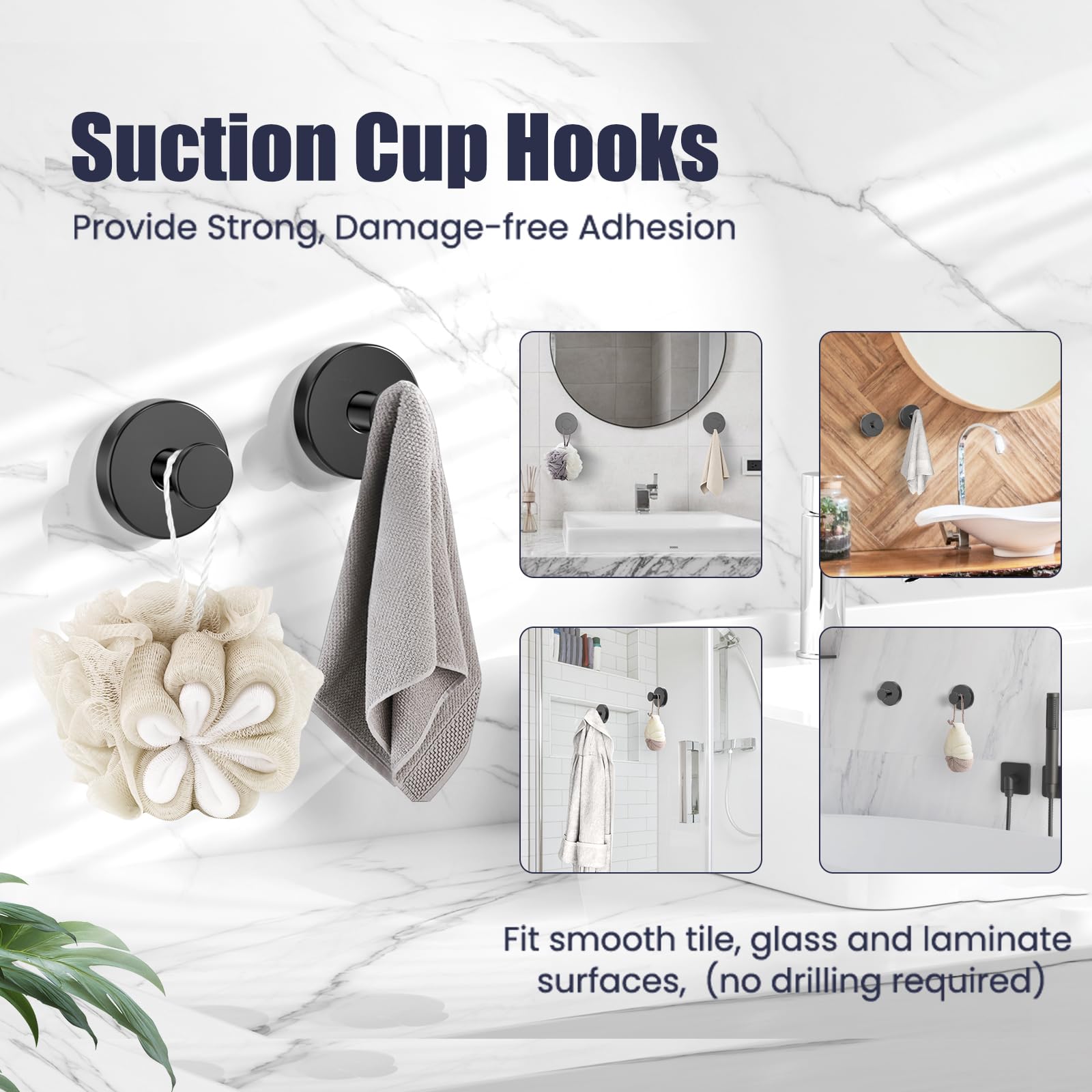 UPRONE towel hook matte black keeps robes and towels organized