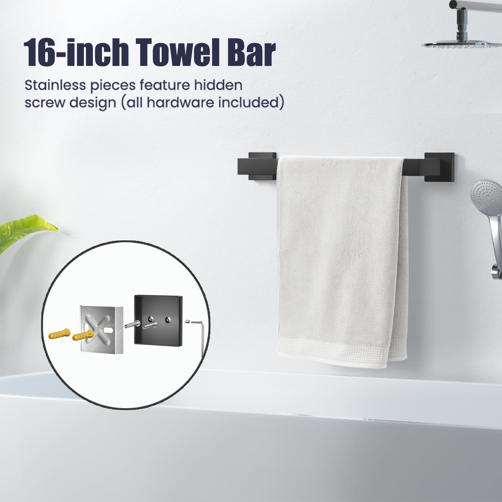 UPRONE towel ring matte black adds stylish towel storage