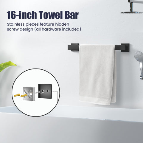 UPRONE towel ring matte black adds stylish towel storage
