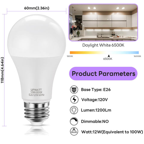 UPWATT LED bulb with E26 base offers easy installation