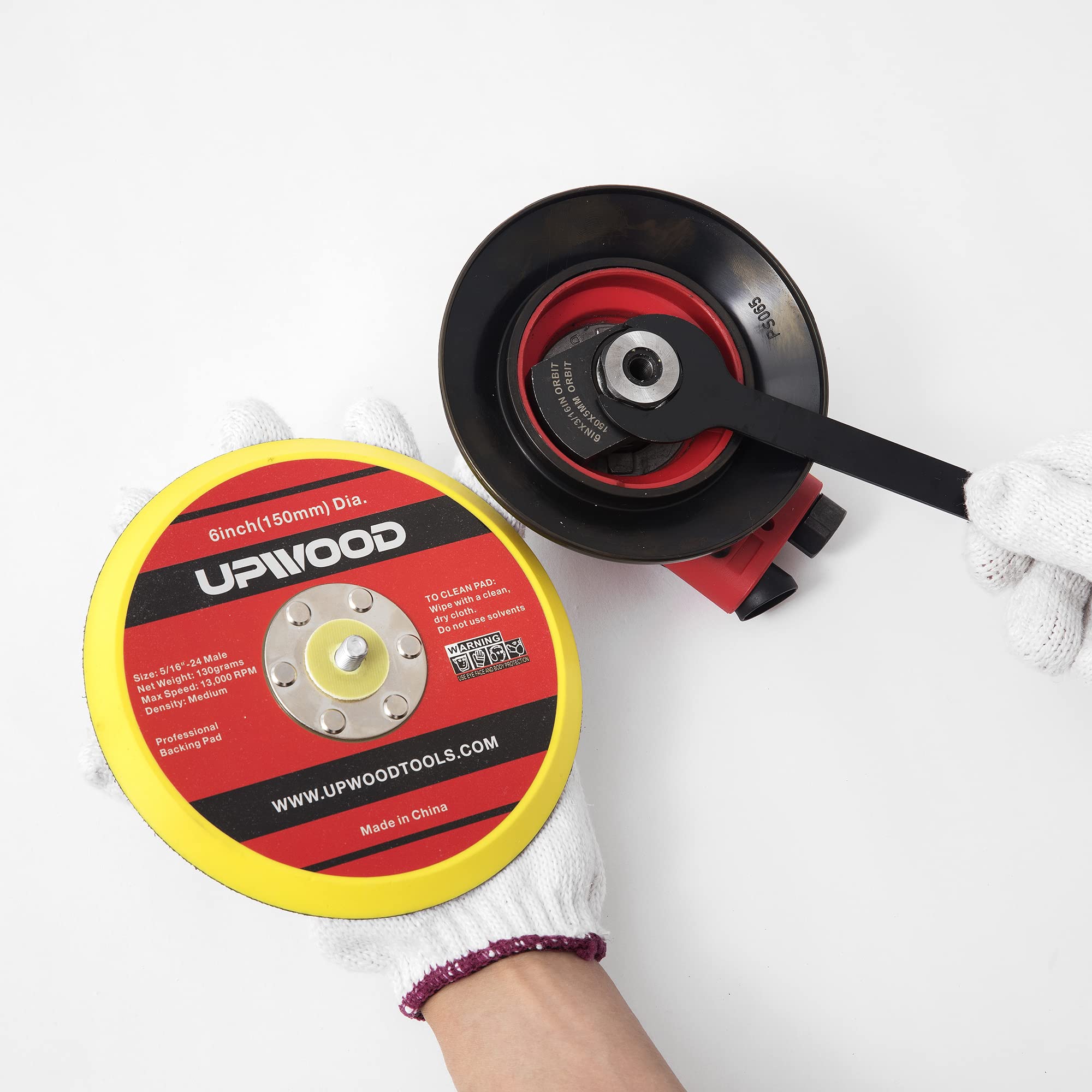UPWOOD 5/16-24 arbor backing pad compatible with most pneumatic sanders.