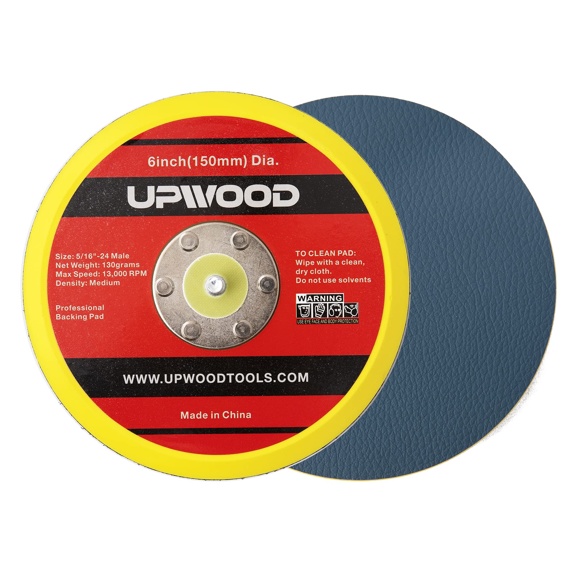 UPWOOD 6-inch vinyl-face backing pad for PSA provides smooth polishing.