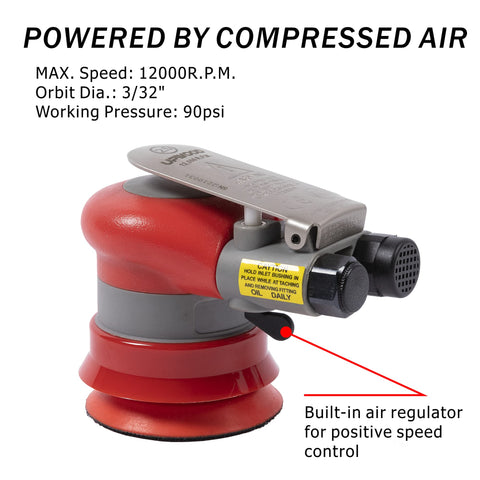 UPWOOD sander operating at 12000 RPM enables quick material removal.