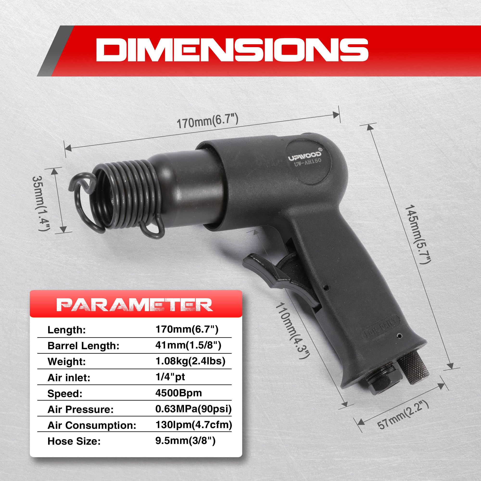 UPWOOD UW-AH150 quick-change retainer demonstrates fast tool swap capability