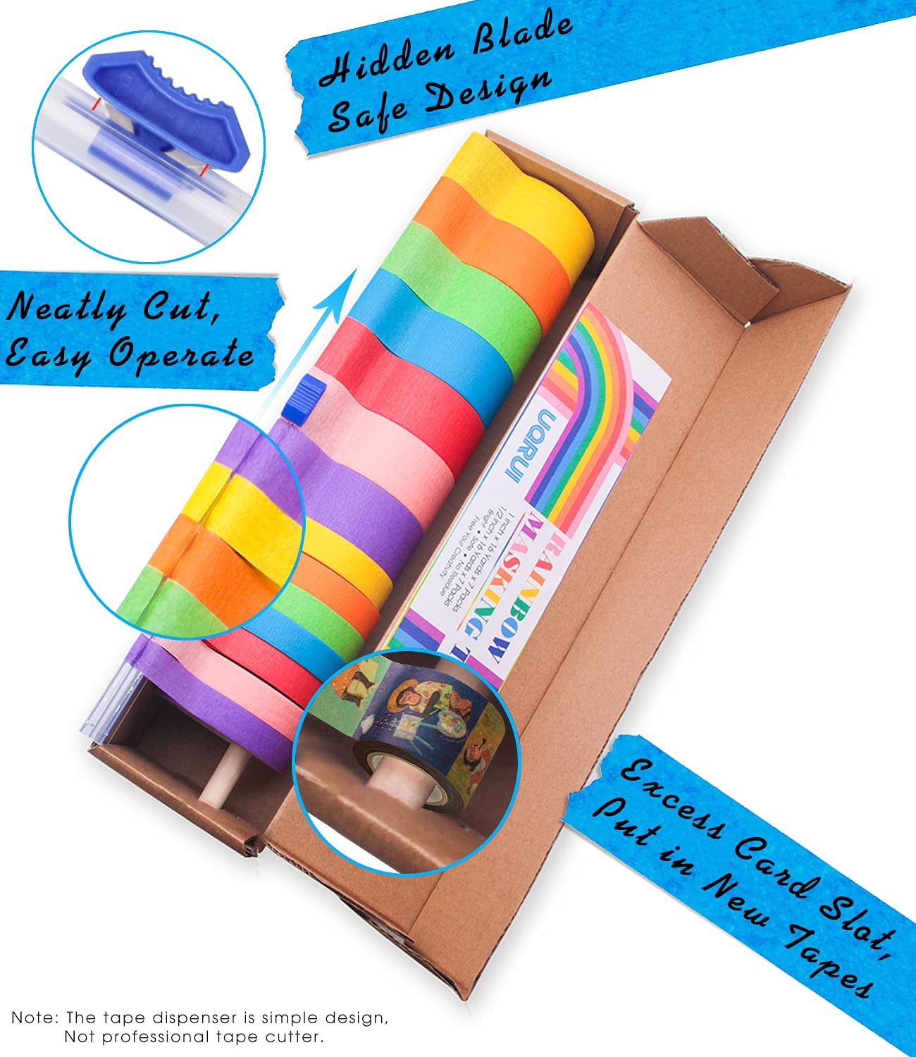 UQRUI rainbow masking tape blue floor marker for classroom safety and navigation.