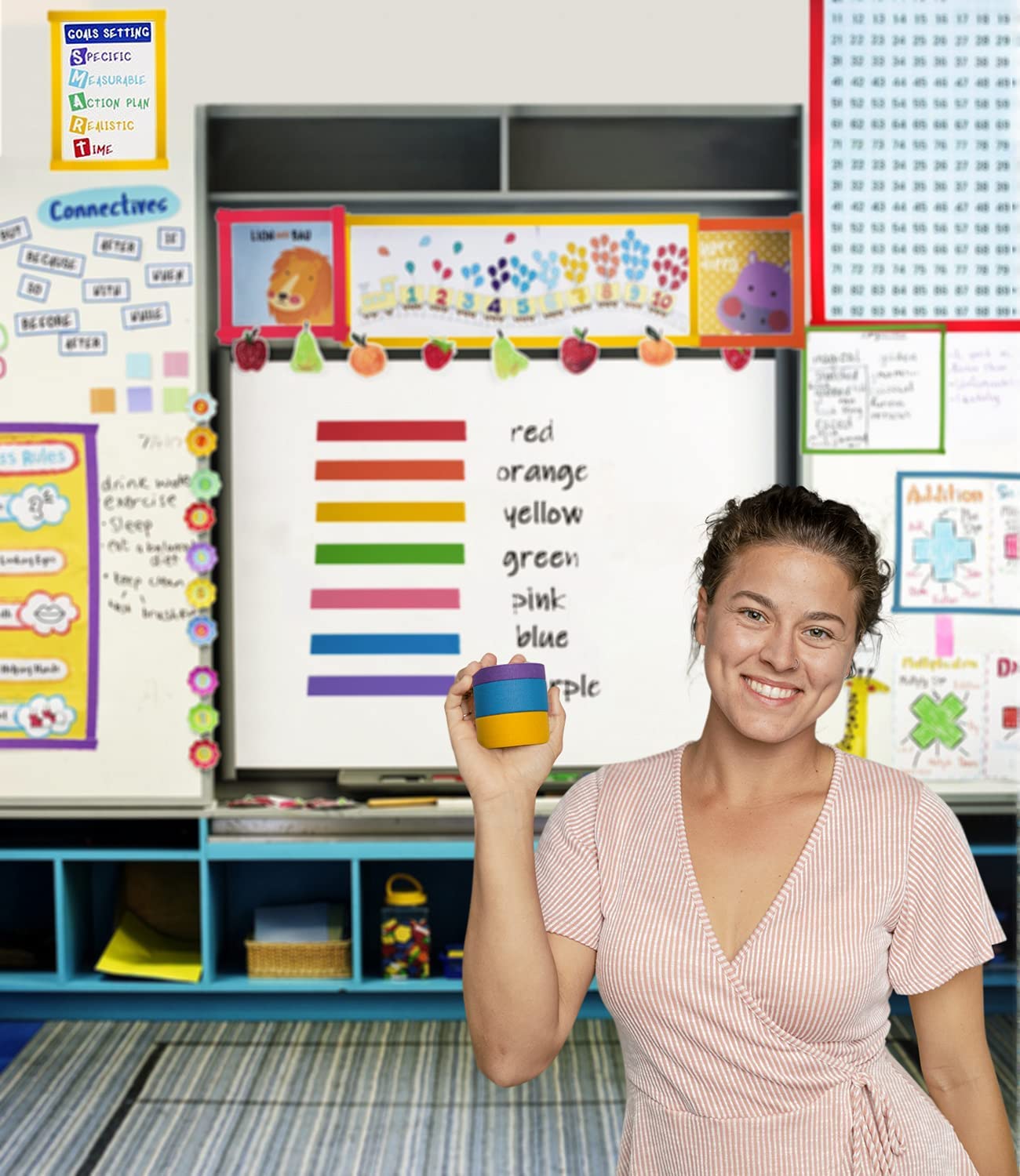 UQRUI rainbow masking tape box labeling for easy organization.