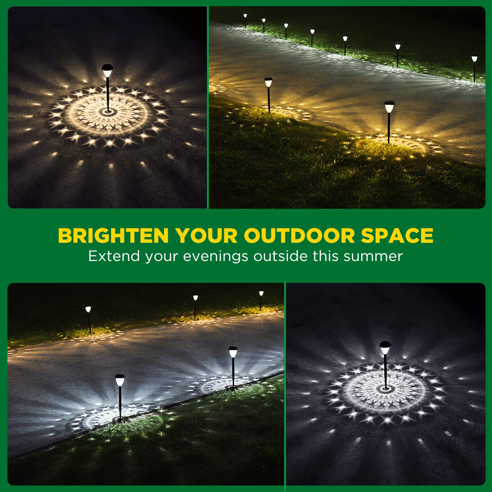 URAGO outdoor solar lights with IP44 waterproof design withstands rain and shine