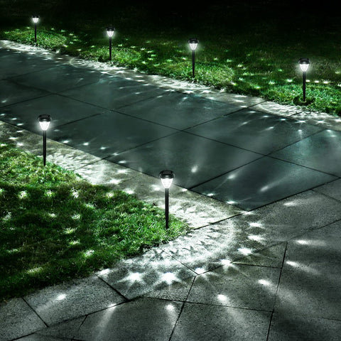 URAGO solar lights outdoor 10 pack with bright Mandala pattern for inviting walkways at dusk