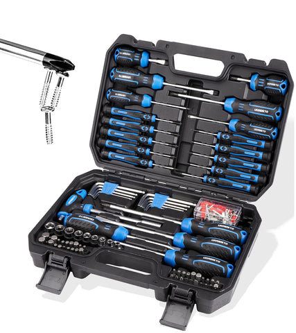 URASISTO 120-piece screwdriver set with sockets for comprehensive home repairs