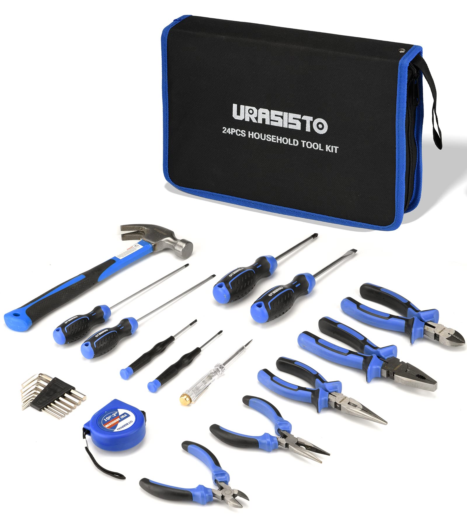 URASISTO 24-piece tool kit storage bag keeps tools organized