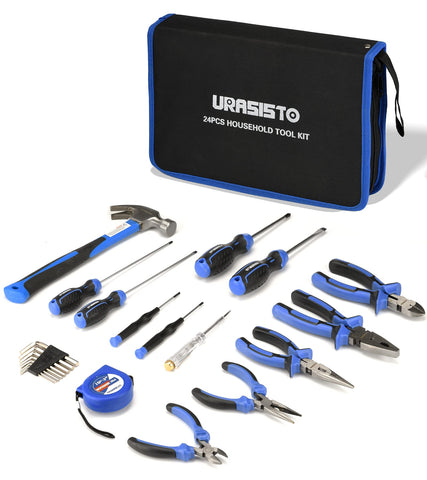 URASISTO 24-piece tool kit storage bag keeps tools organized