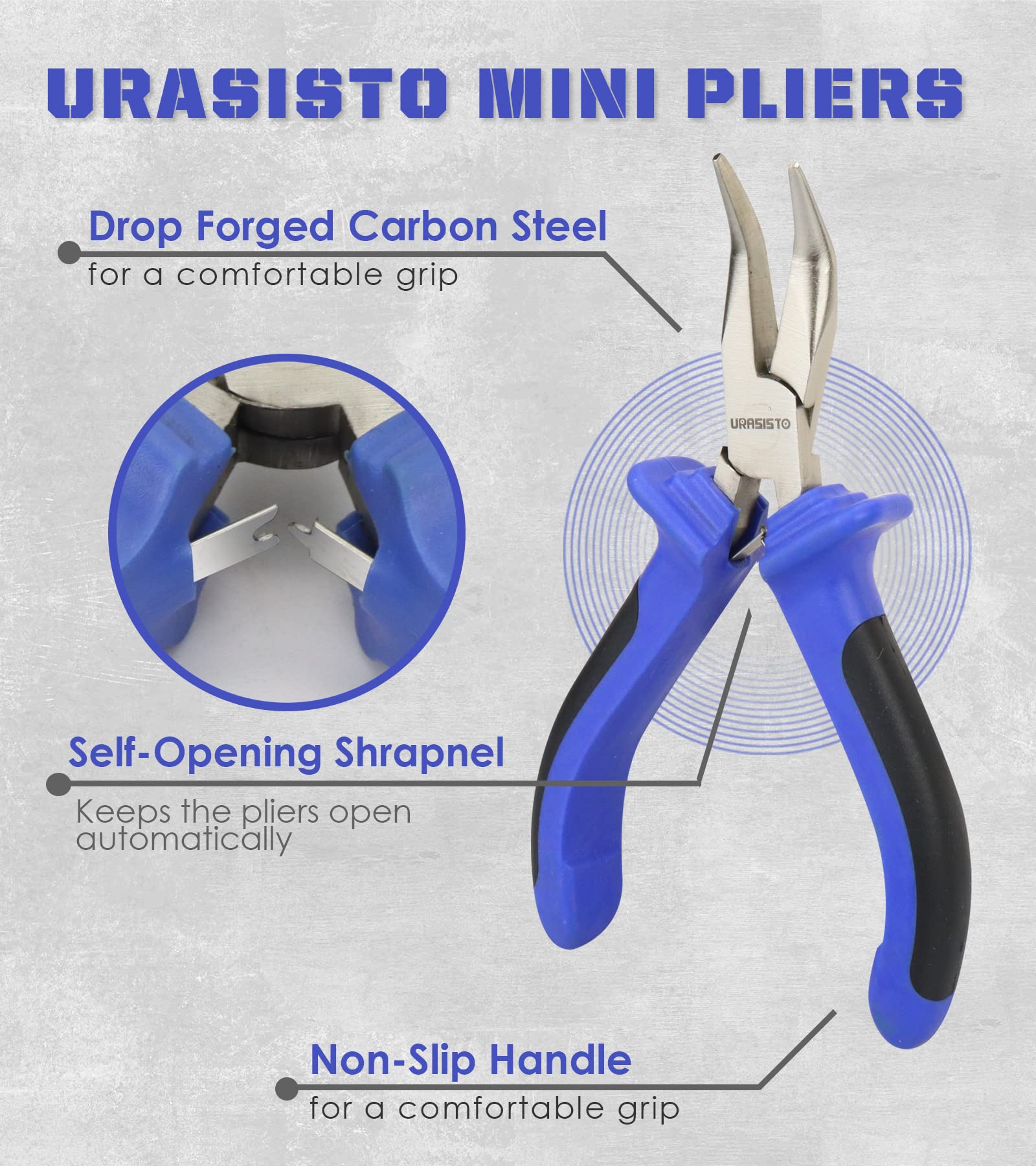 URASISTO 6pcs pliers set, needle-nose pliers, reach tight spaces with precision.