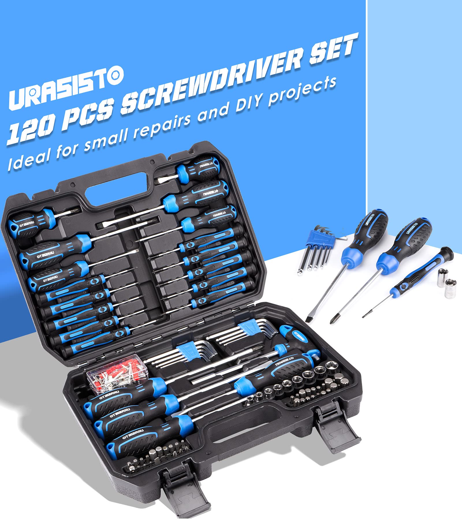 URASISTO versatile set ideal for home, garage, and shop repairs