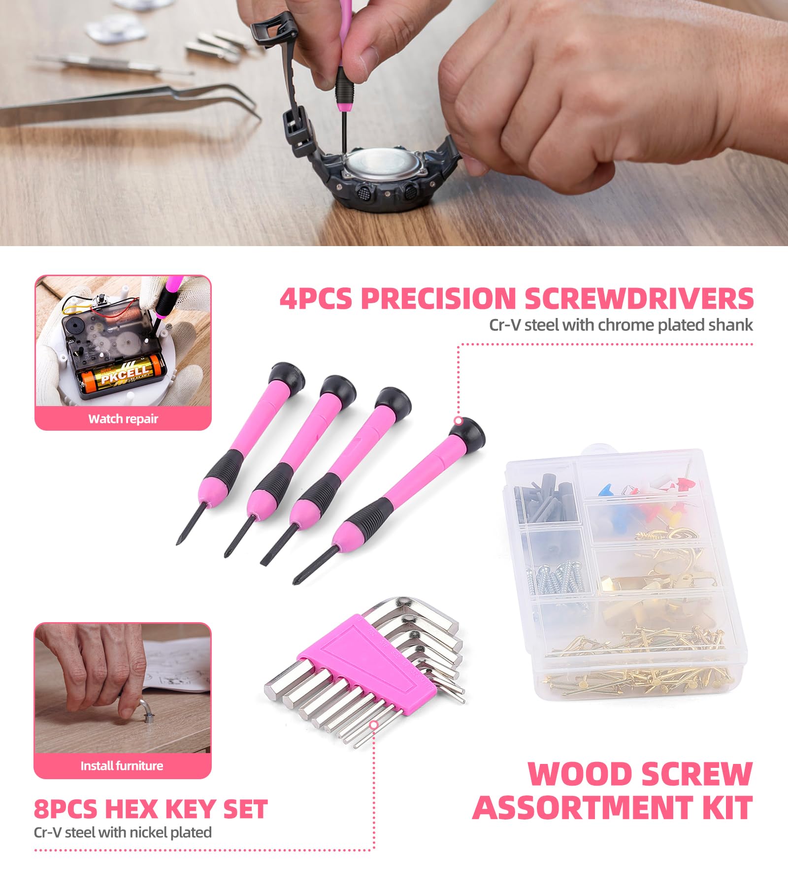 URASISTO pink measuring tape assists in furniture assembly and hanging items