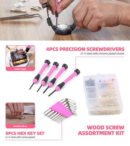 URASISTO pink measuring tape assists in furniture assembly and hanging items
