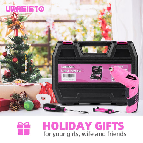 URASISTO portable pink toolbox designed for tidy home maintenance.