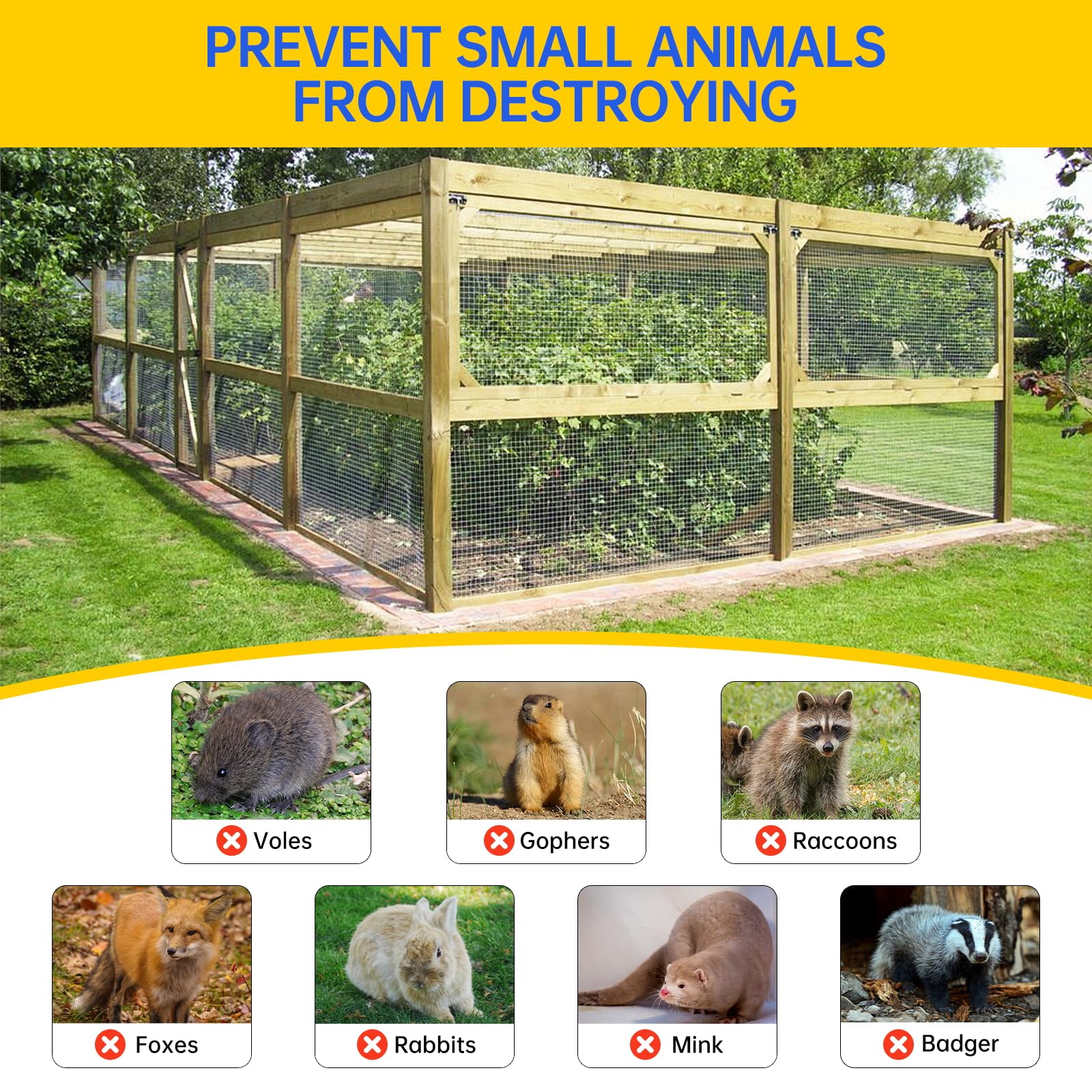 URBANVISTA chicken coop fencing with 1/2 inch mesh keeps poultry secure