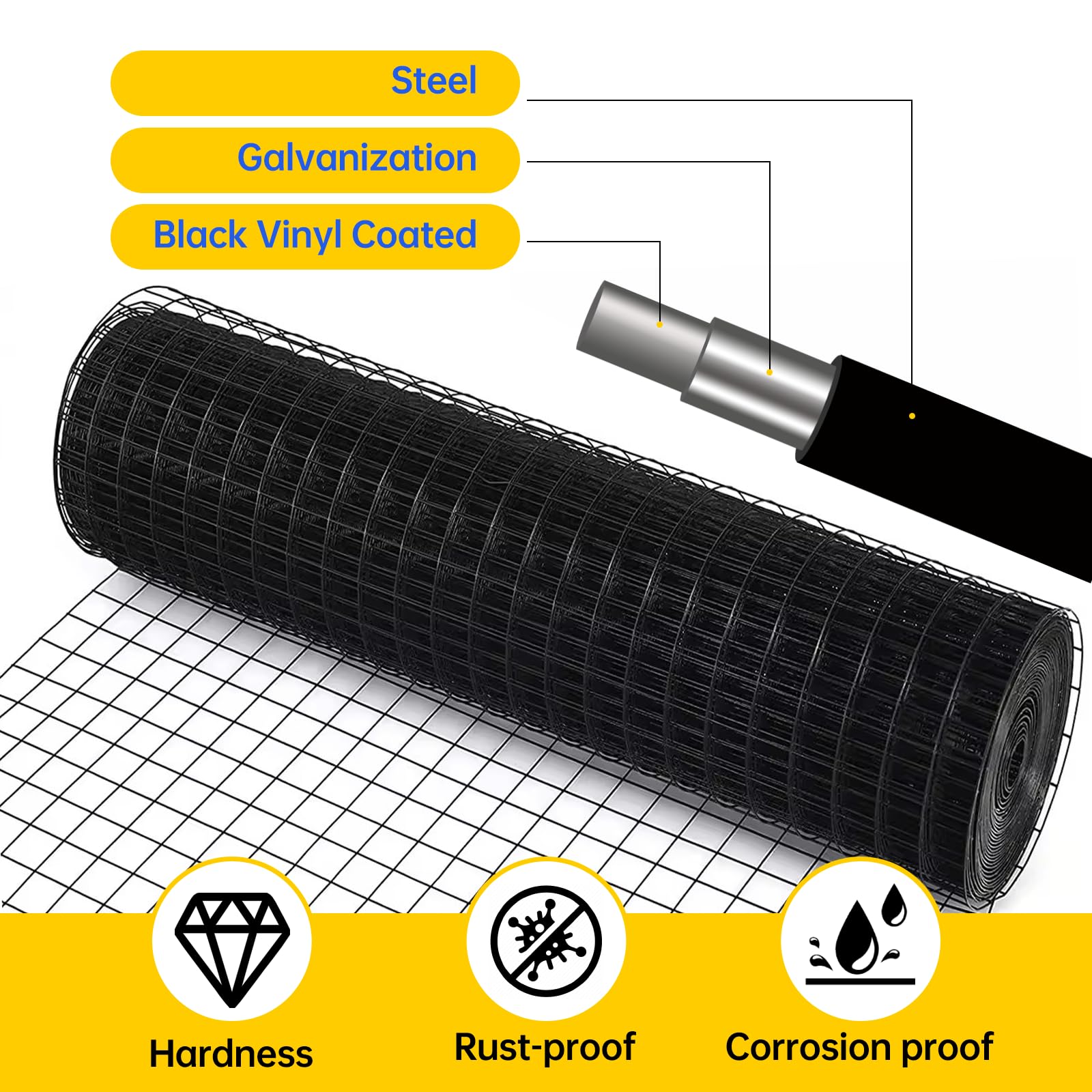 URBANVISTA poultry enclosure mesh 48x50 for versatile fencing needs